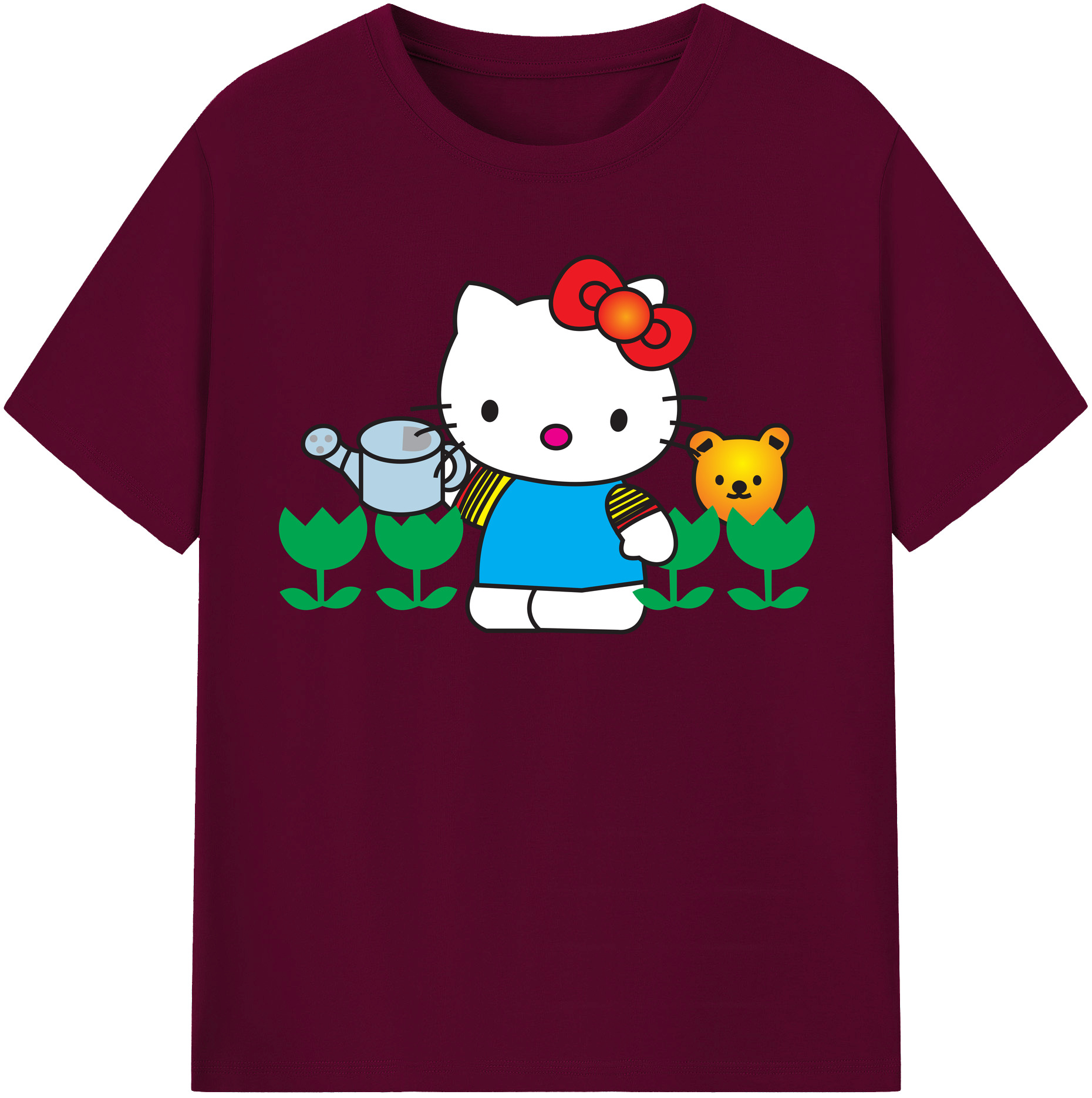 （画像用） Hello Kitty ハローキティ レディースカジュアルプリントTシャツ（綿100％）